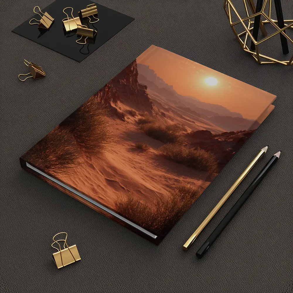 Desert Canyon Sunset Warm Golden Sky – Notebooks