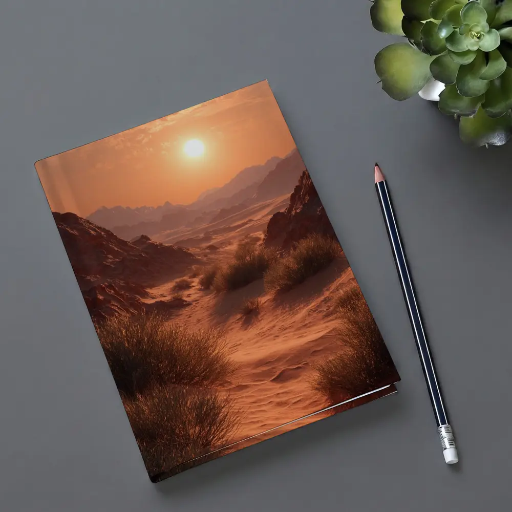 Desert Canyon Sunset Warm Golden Sky – Notebooks