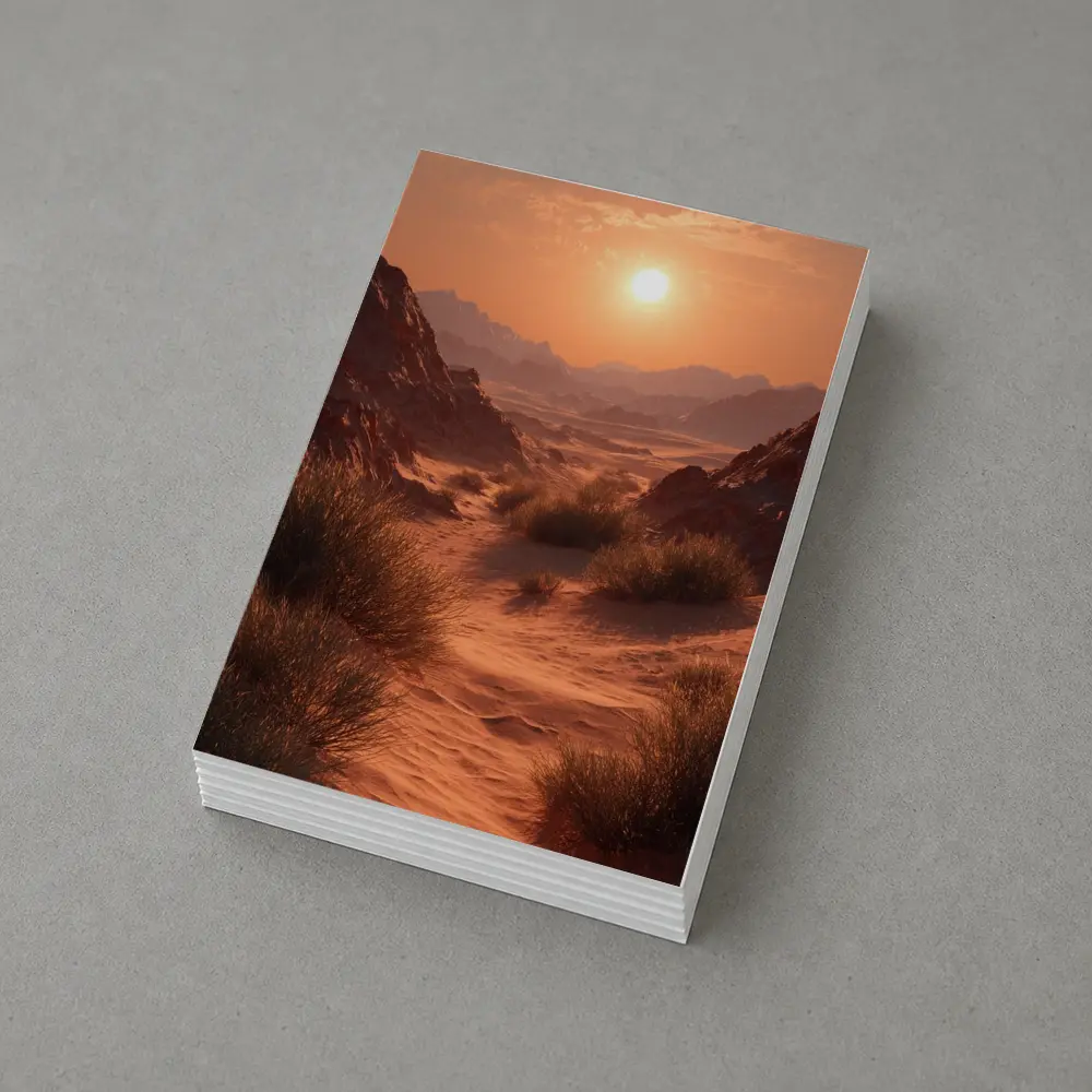 Desert Canyon Sunset Warm Golden Sky – Postcards