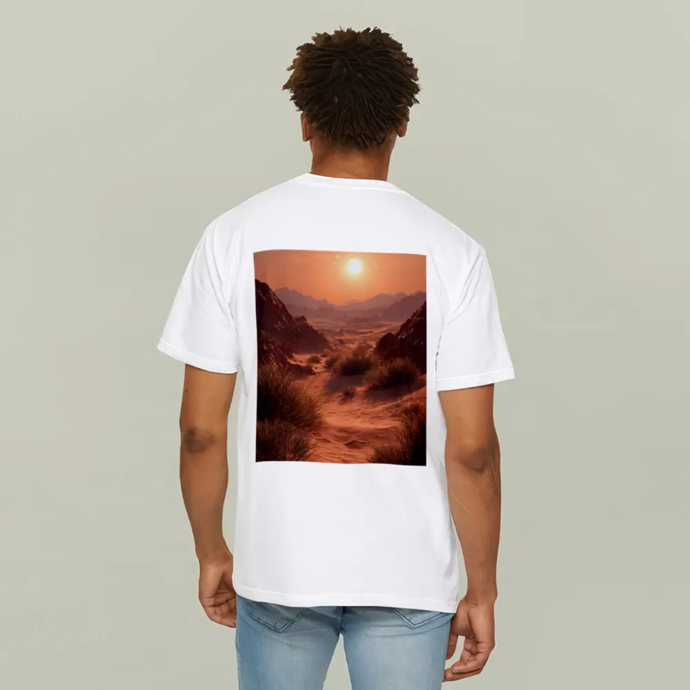 Desert Canyon Sunset Warm Golden Sky – T-Shirts