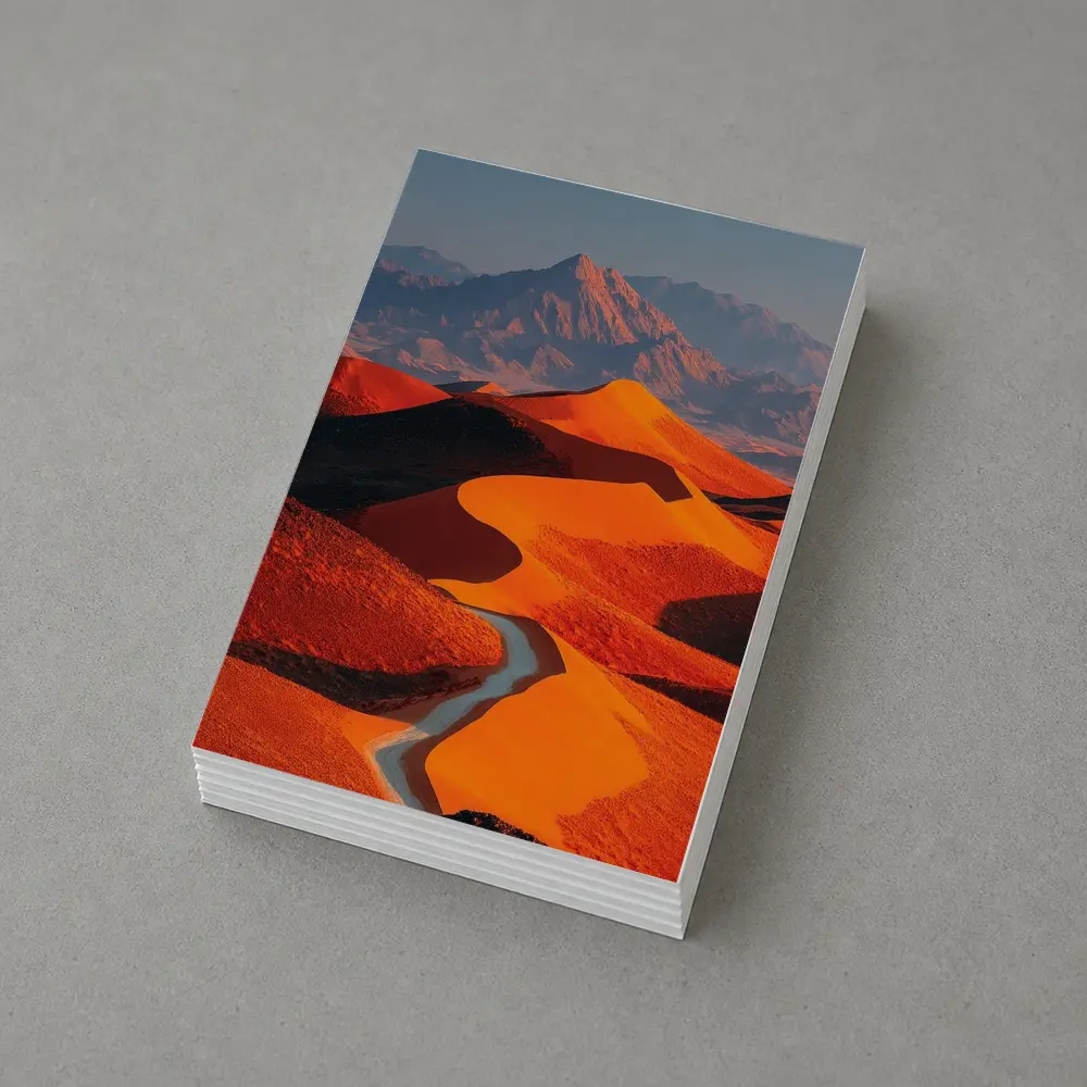 Orange Desert Dunes Winding Road Mountain – Postcards