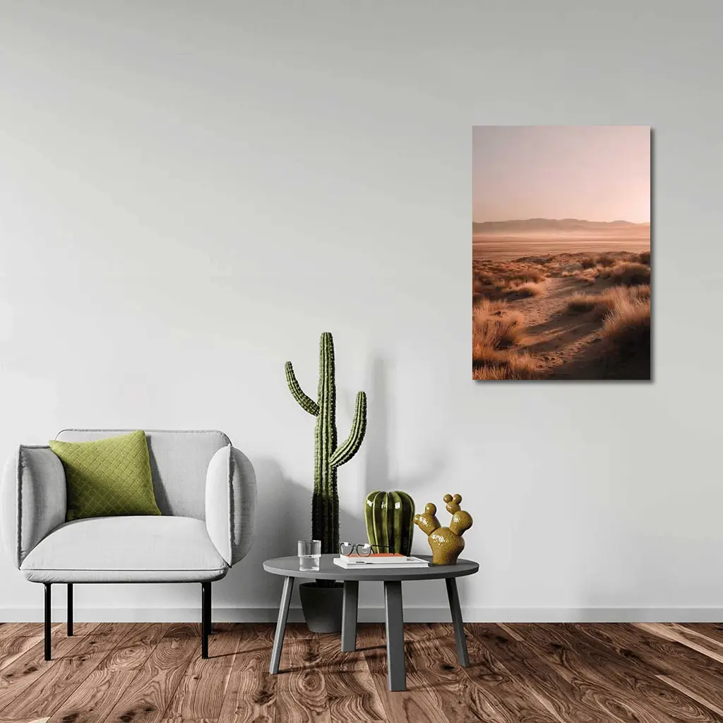 Desert Path Dry Grass Mountain Haze – Wall Art