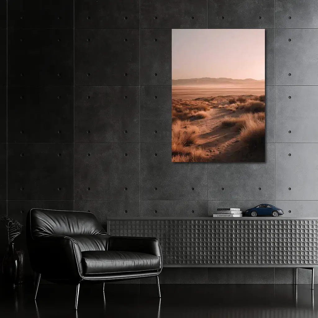 Desert Path Dry Grass Mountain Haze – Wall Art