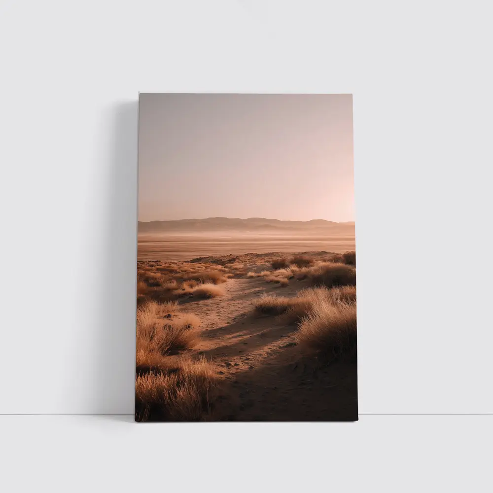 Desert Path Dry Grass Mountain Haze – Wall Art