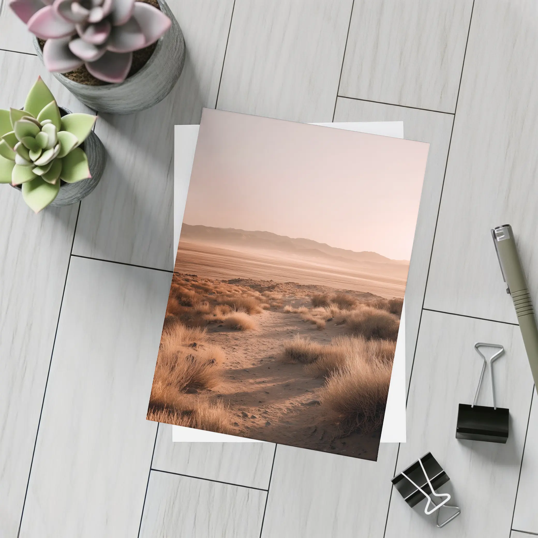 Desert Path Dry Grass Mountain Haze – Postcards