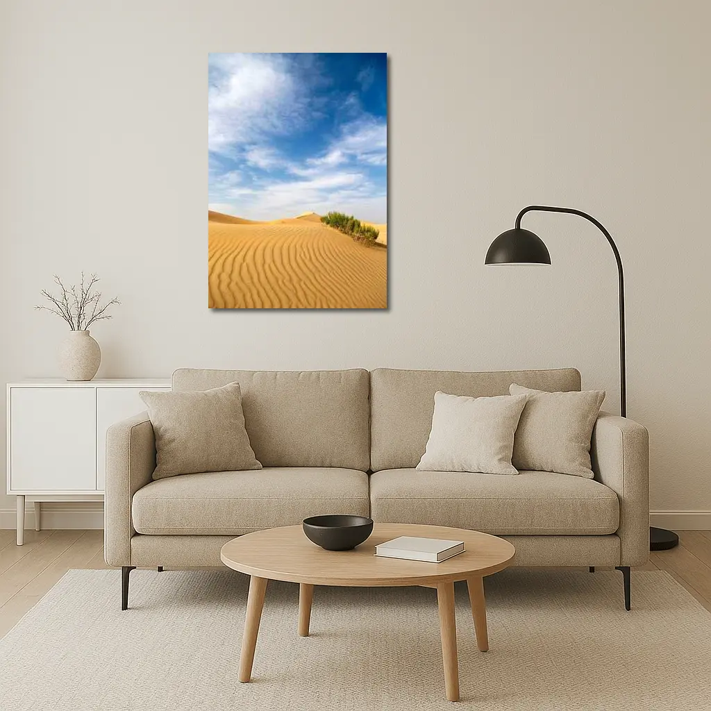 Golden Sand Dunes Blue Sky Desert – Wall Art