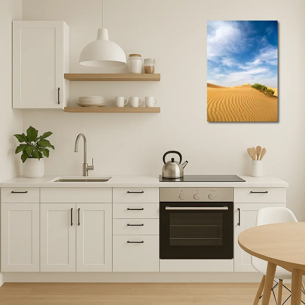 Golden Sand Dunes Blue Sky Desert – Wall Art