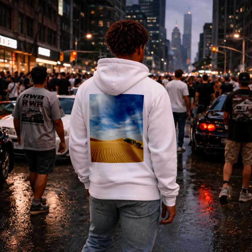 Golden Sand Dunes Blue Sky Desert – Hoodies