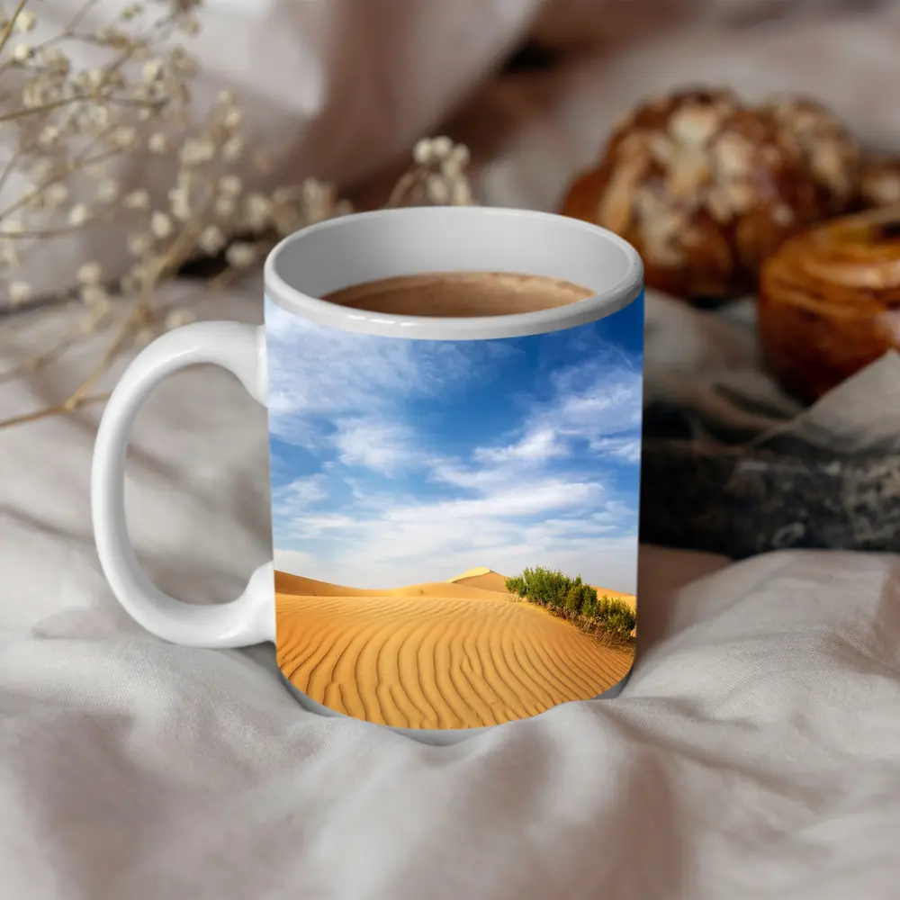 Golden Sand Dunes Blue Sky Desert – Mugs