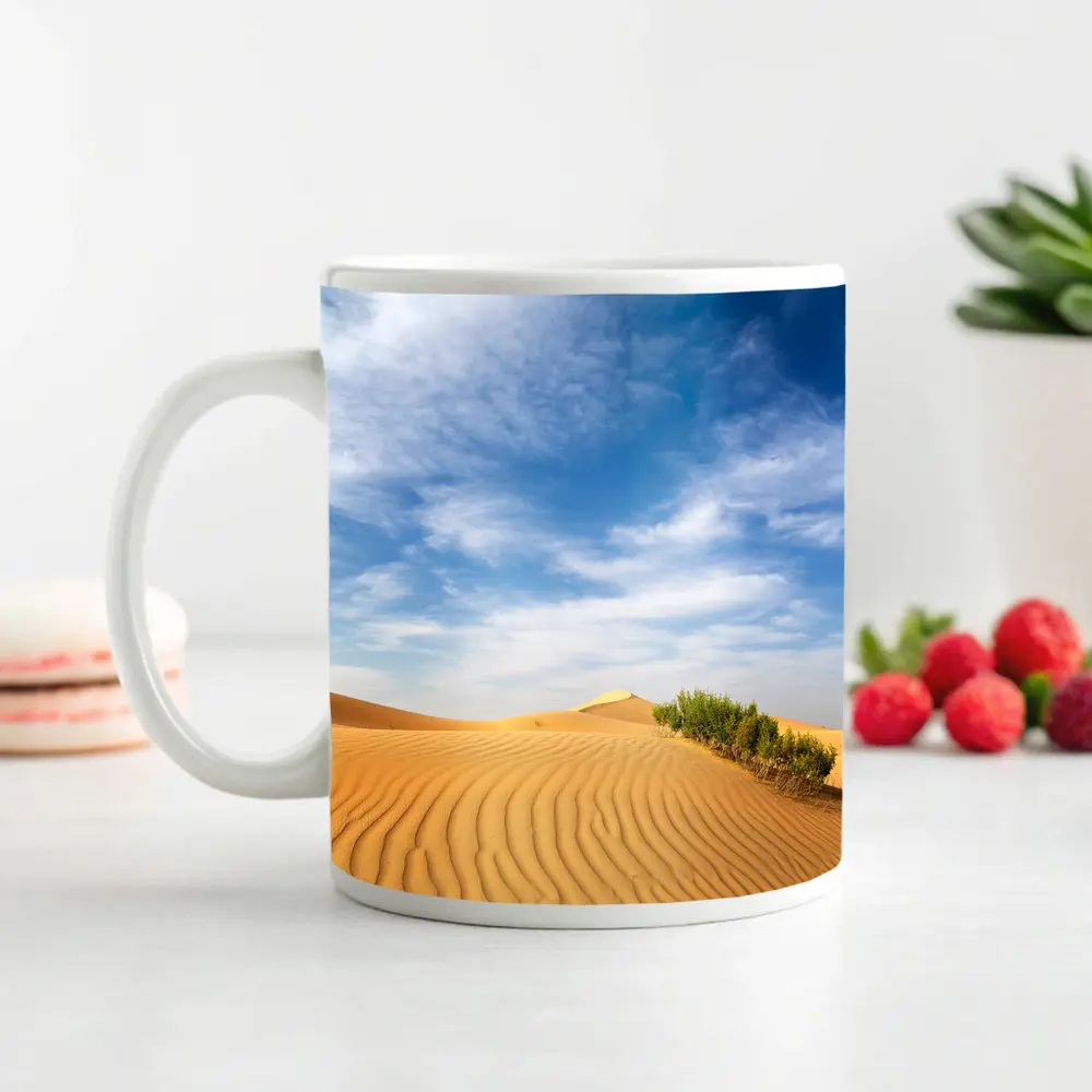 Golden Sand Dunes Blue Sky Desert – Mugs