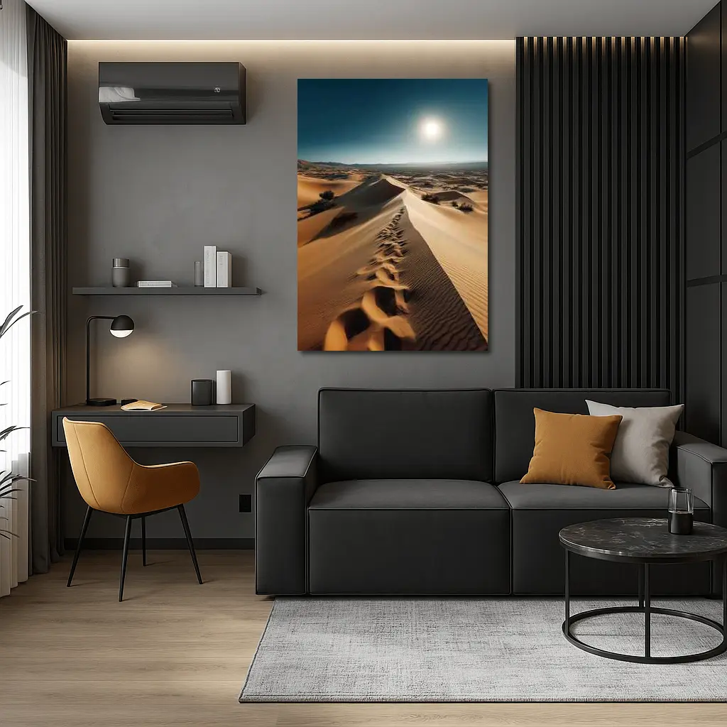 Golden Sand Dunes Desert Landscape Sun – Wall Art