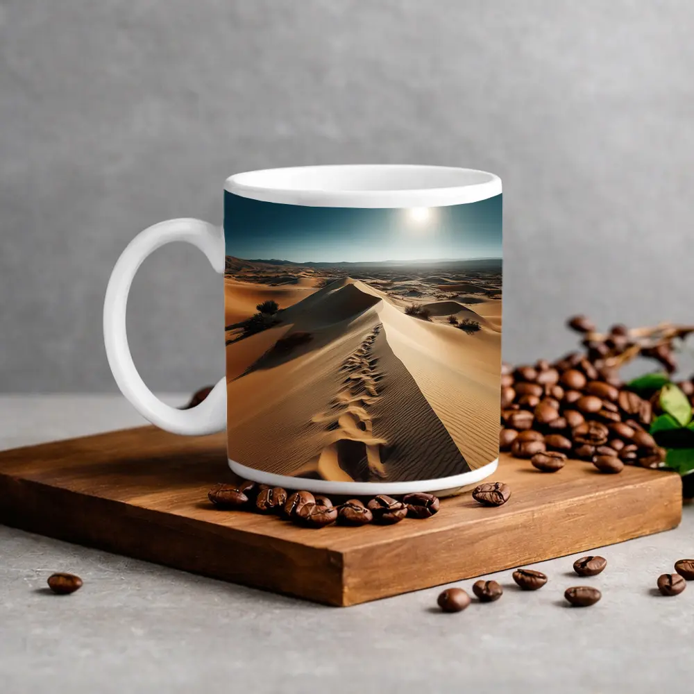 Golden Sand Dunes Desert Landscape Sun – Mugs