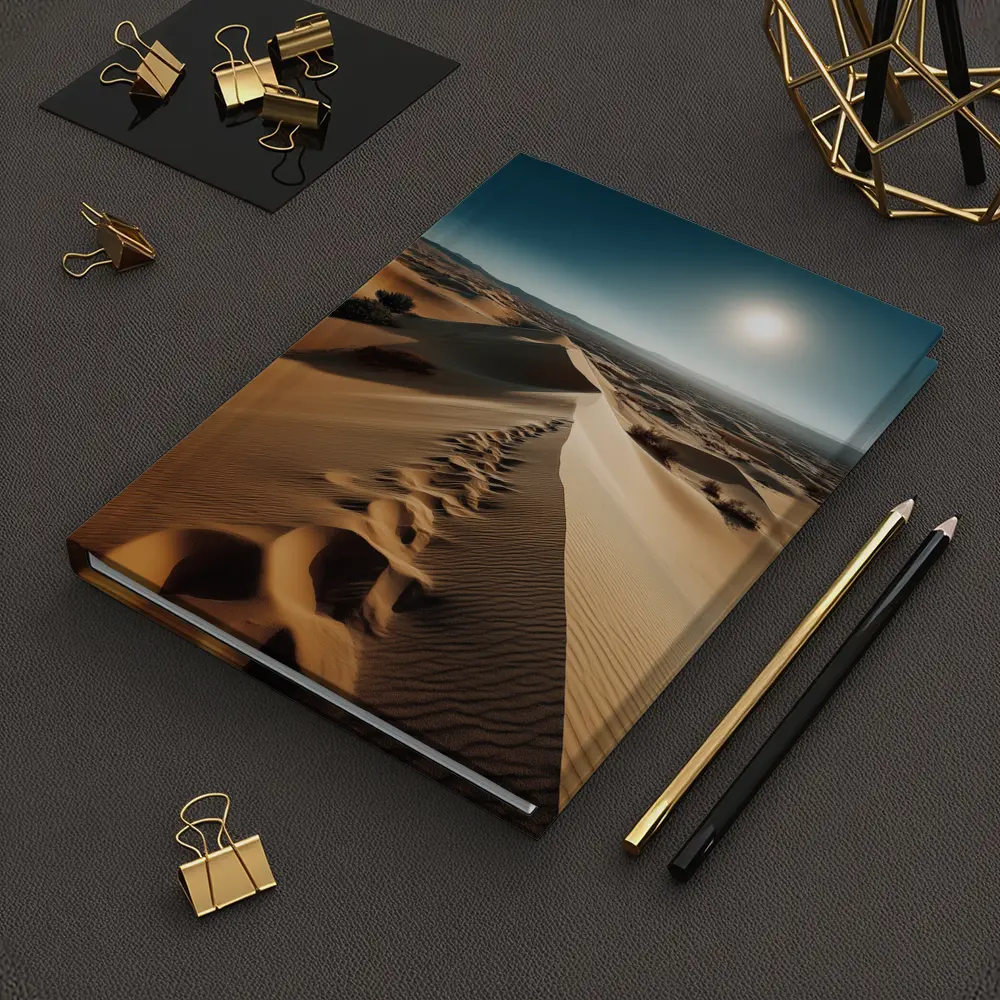 Golden Sand Dunes Desert Landscape Sun – Notebooks