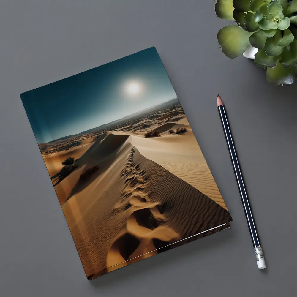 Golden Sand Dunes Desert Landscape Sun – Notebooks