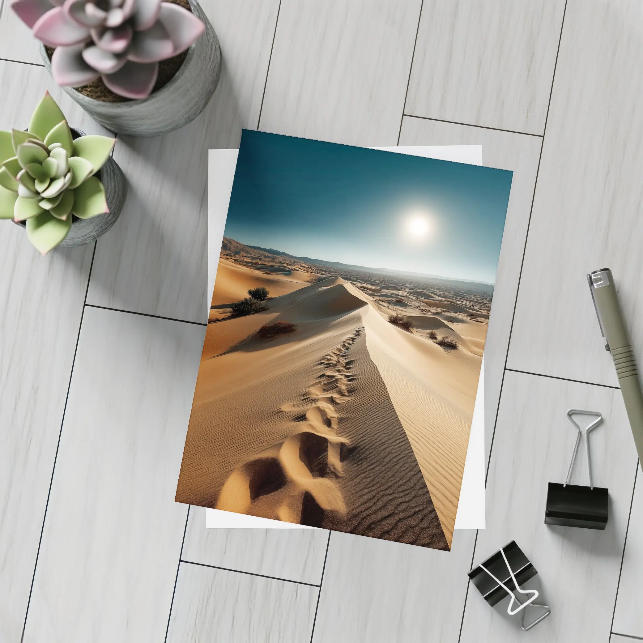 Golden Sand Dunes Desert Landscape Sun – Postcards