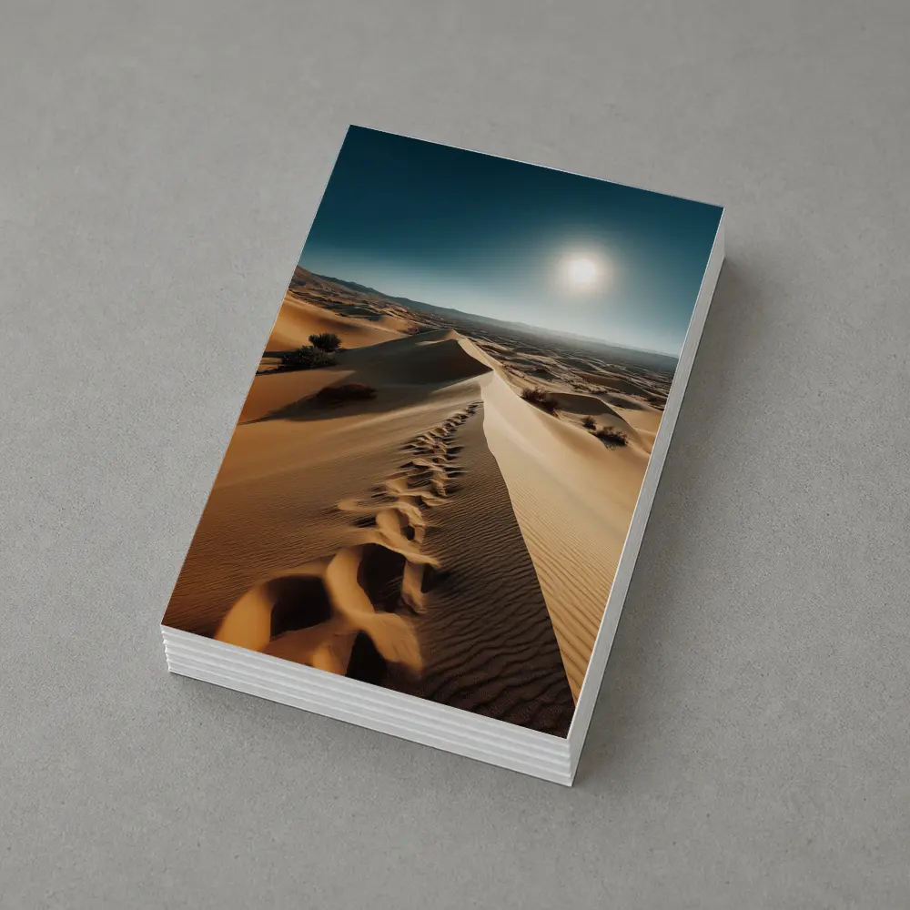 Golden Sand Dunes Desert Landscape Sun – Postcards