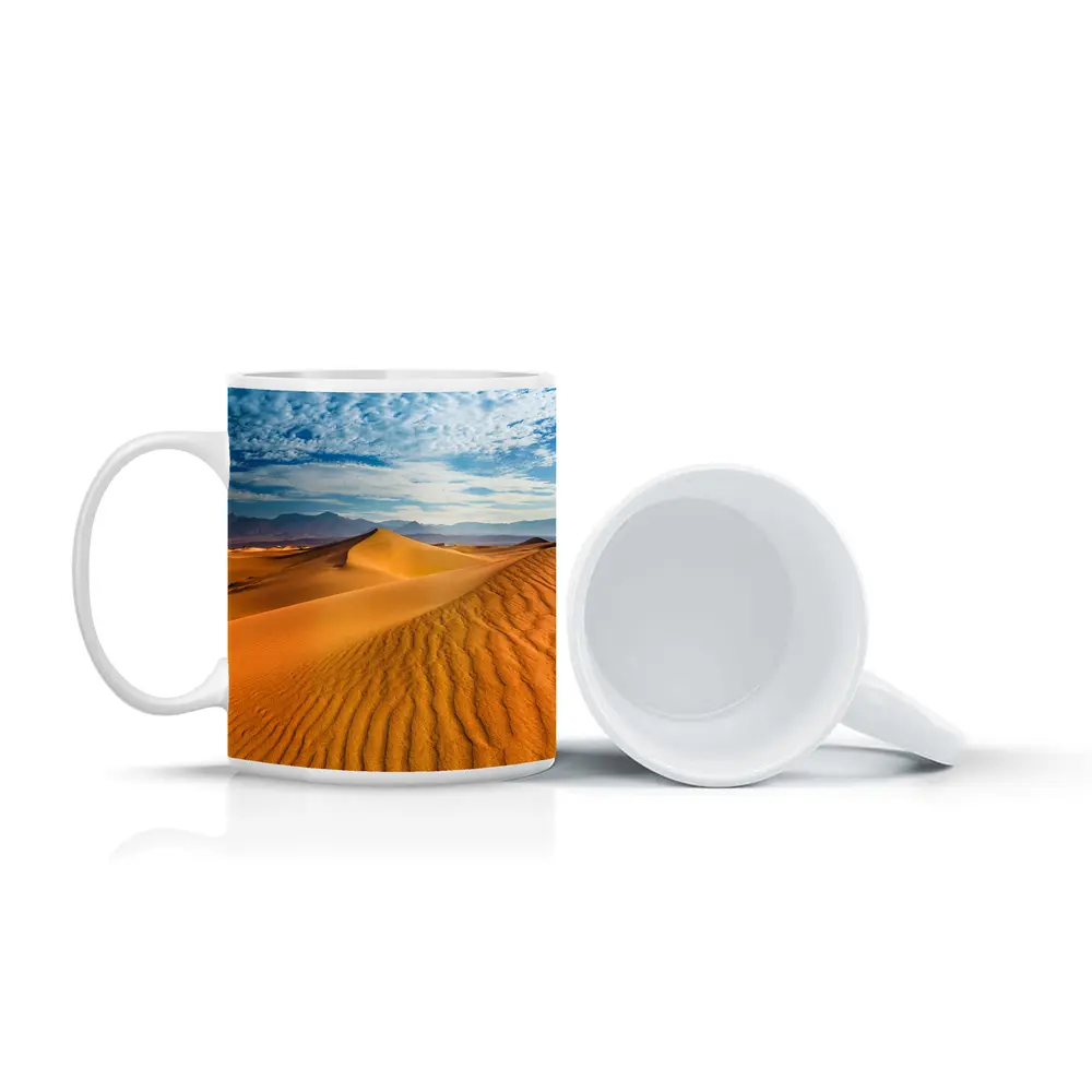 Golden Sand Dunes Blue Cloudy Sky – Mugs