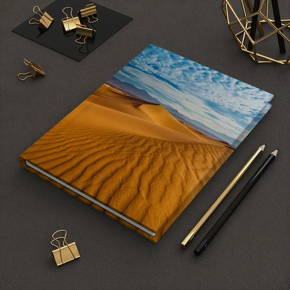 Golden Sand Dunes Blue Cloudy Sky – Notebooks