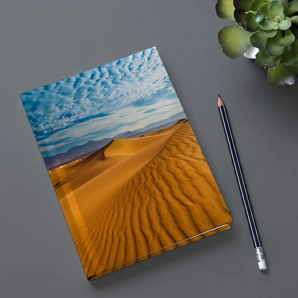Golden Sand Dunes Blue Cloudy Sky – Notebooks