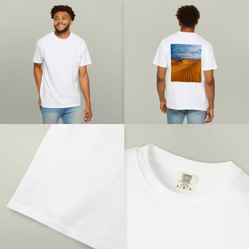 Golden Sand Dunes Blue Cloudy Sky – T-Shirts