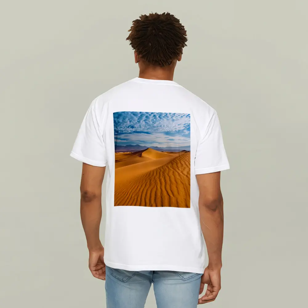 Golden Sand Dunes Blue Cloudy Sky – T-Shirts