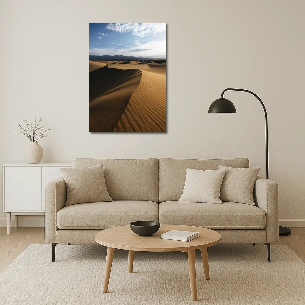 Golden Sand Dunes Desert Mountain Horizon – Wall Art
