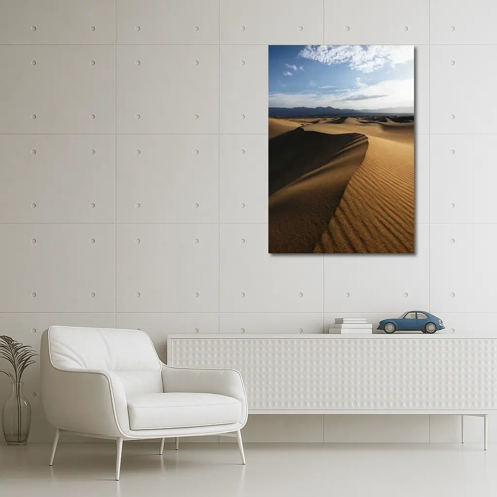 Golden Sand Dunes Desert Mountain Horizon – Wall Art