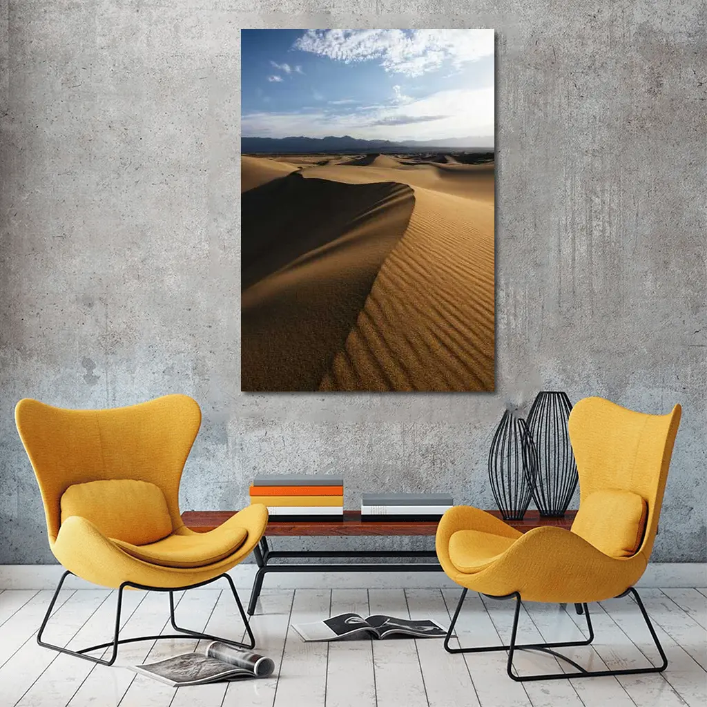 Golden Sand Dunes Desert Mountain Horizon – Wall Art