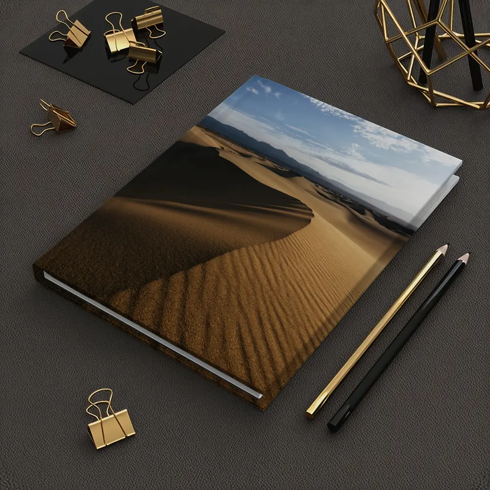 Golden Sand Dunes Desert Mountain Horizon – Notebooks
