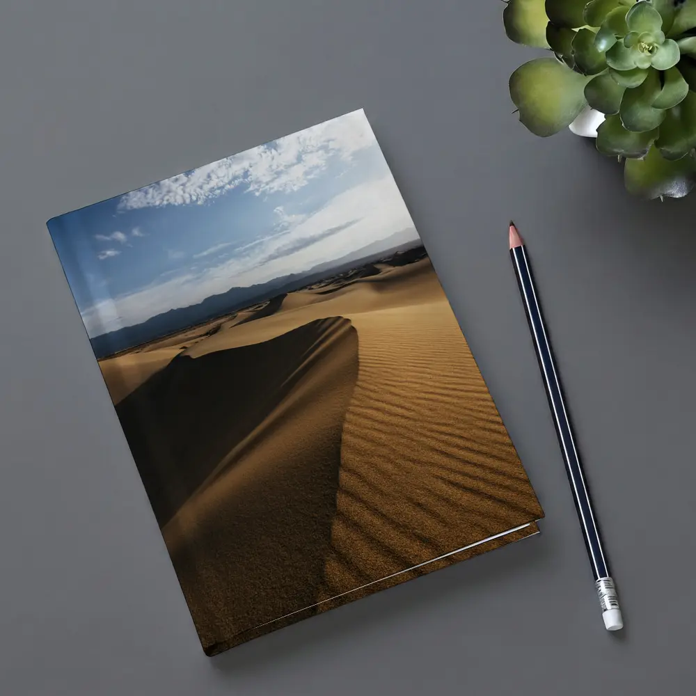 Golden Sand Dunes Desert Mountain Horizon – Notebooks