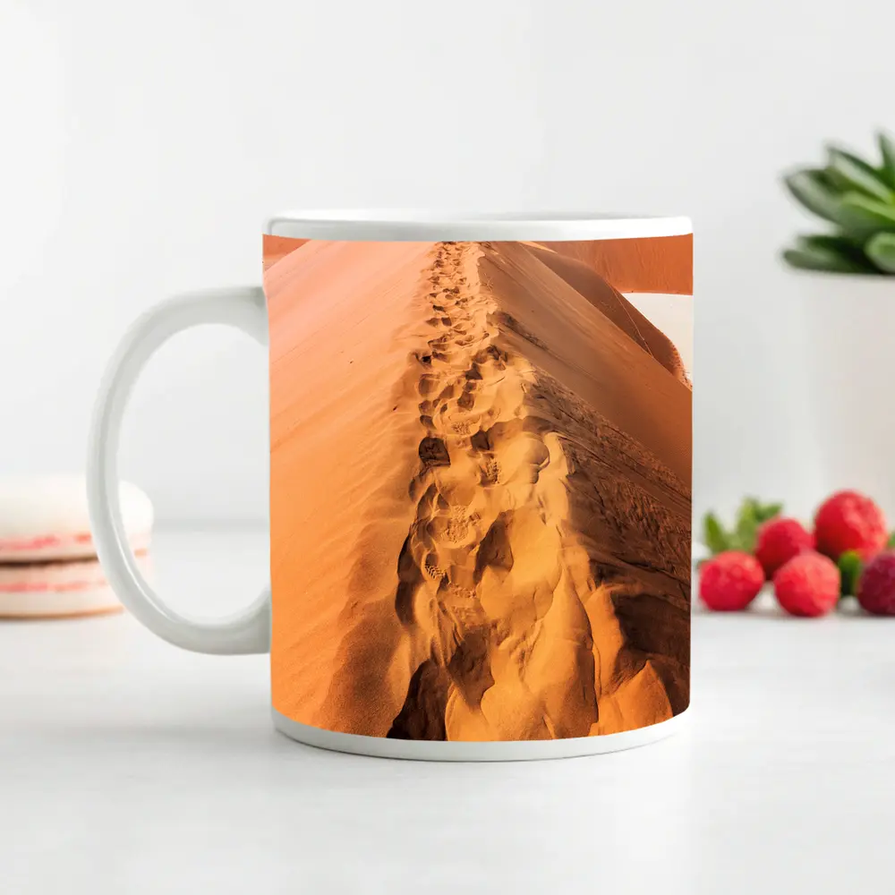 Desert Sand Dune Footprints Sunny Africa – Mugs