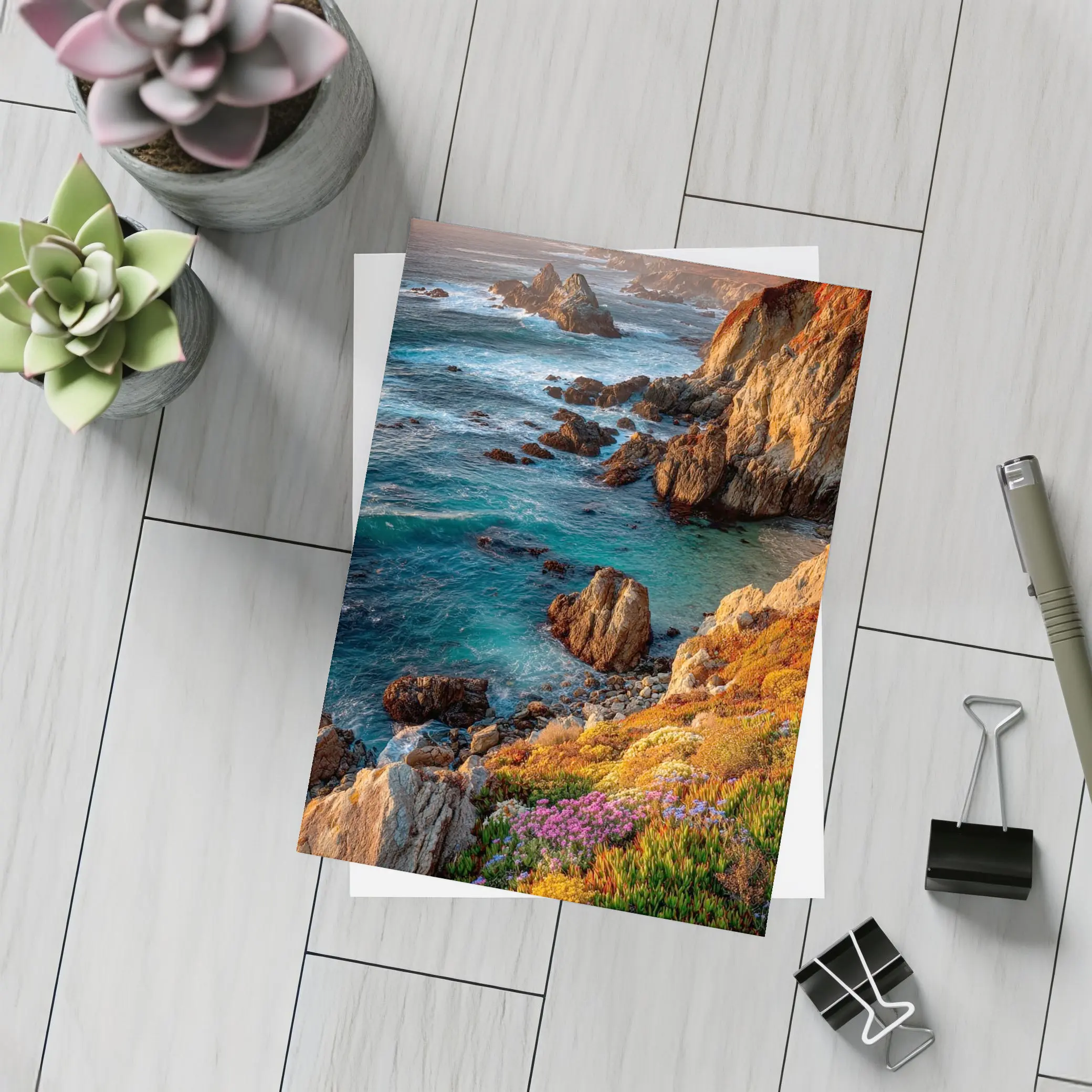 Big Sur Rocky Coastline Golden Hour Seascape – Postcards