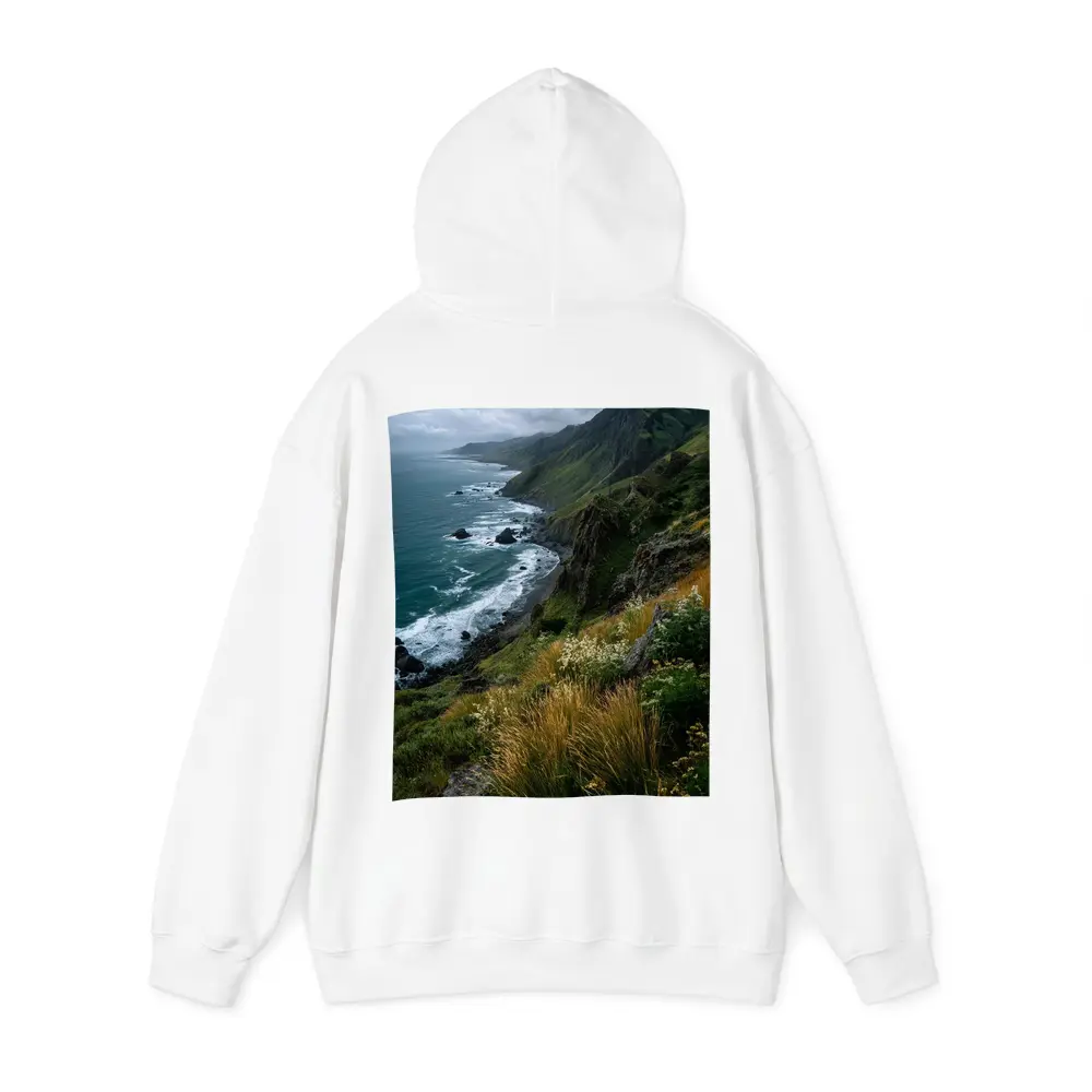 Rugged Coastal Cliffs Wild Grass Ocean View – Hoodies