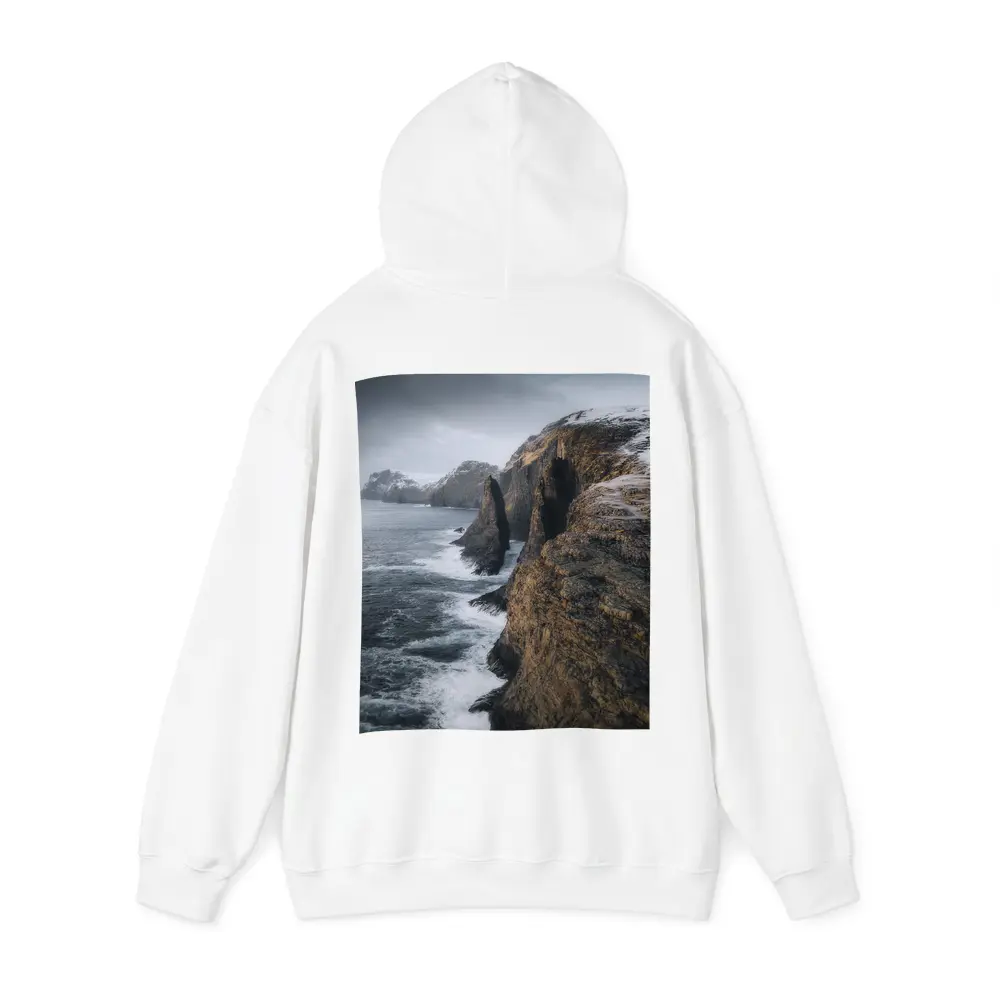 Rocky Coastal Cliffs Winter Ocean Waves – Hoodies