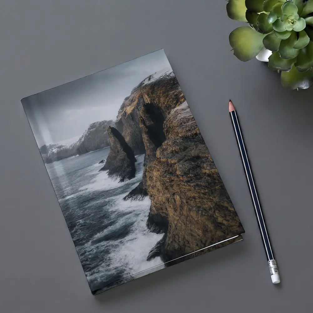 Rocky Coastal Cliffs Winter Ocean Waves – Notebooks