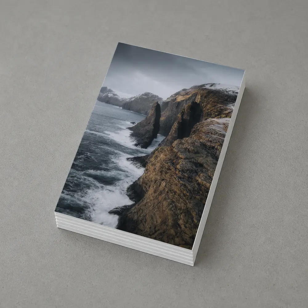 Rocky Coastal Cliffs Winter Ocean Waves – Postcards