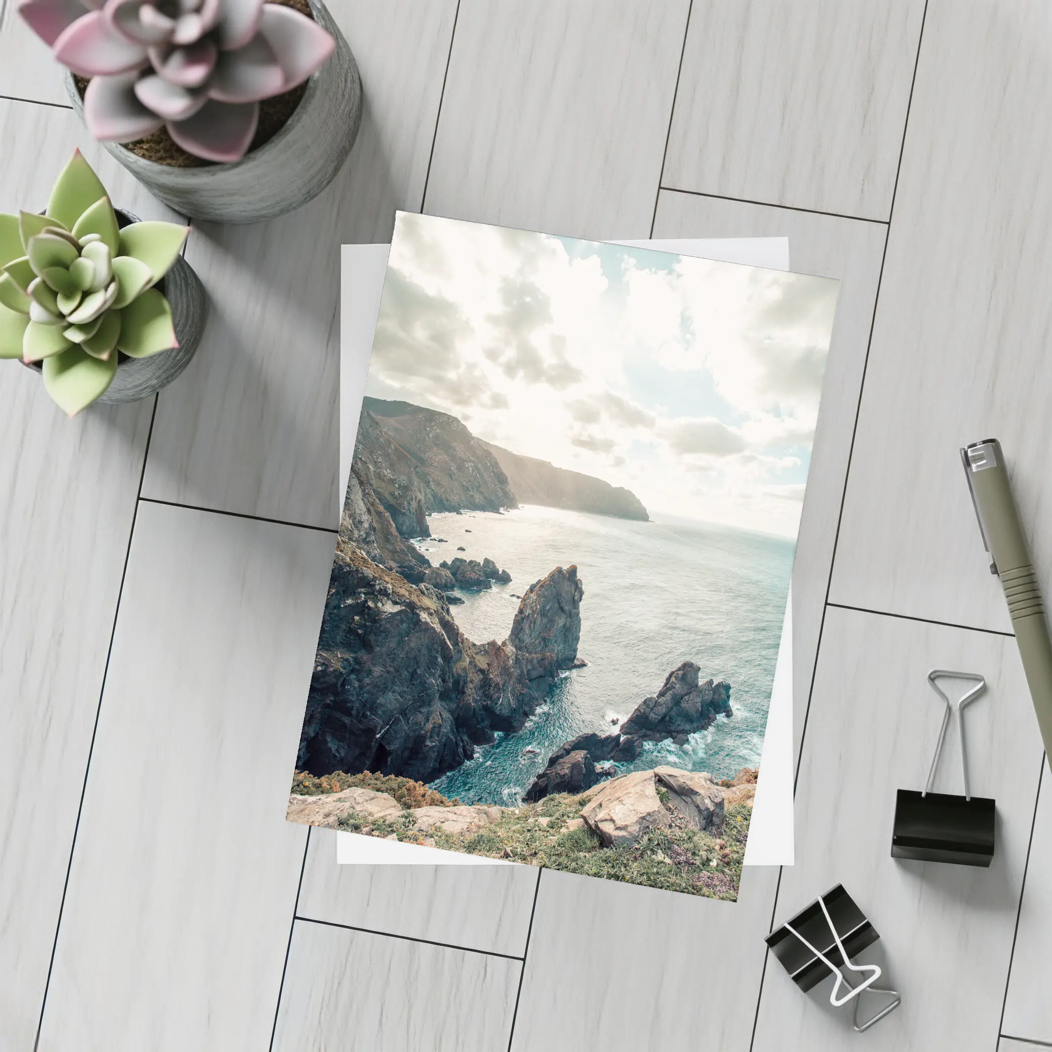 Rocky Coastal Cliffs Over Blue Ocean – Postcards