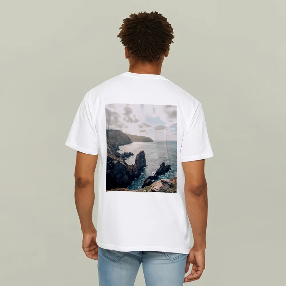 Rocky Coastal Cliffs Over Blue Ocean – T-Shirts