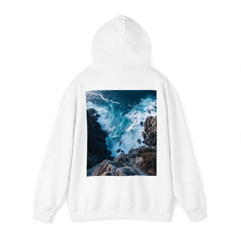 Cliff Edge View Over Ocean Waves – Hoodies