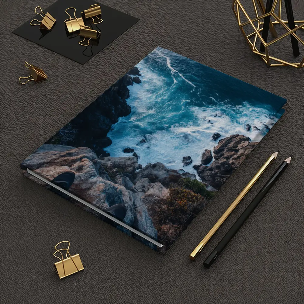 Cliff Edge View Over Ocean Waves – Notebooks