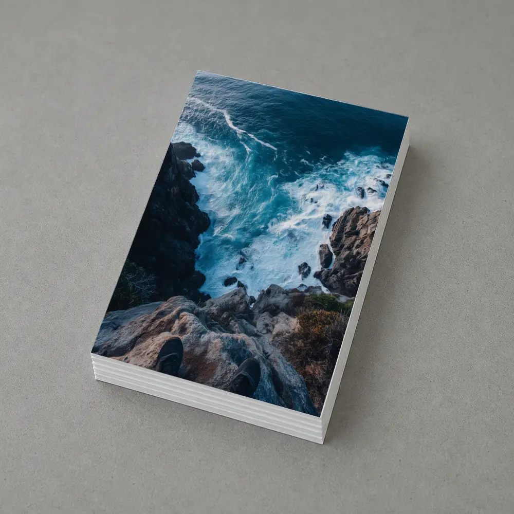 Cliff Edge View Over Ocean Waves – Postcards