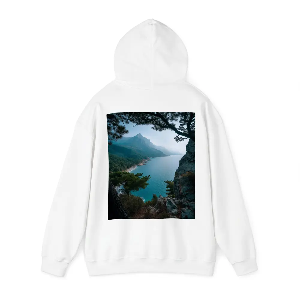 Rocky Coastal Cliffs Pine Trees Mountain View – Hoodies