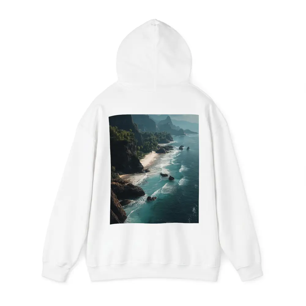 Aerial Coastal Cliffs Turquoise Ocean Waves – Hoodies