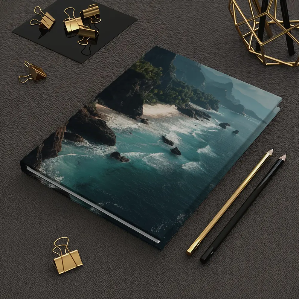 Aerial Coastal Cliffs Turquoise Ocean Waves – Notebooks