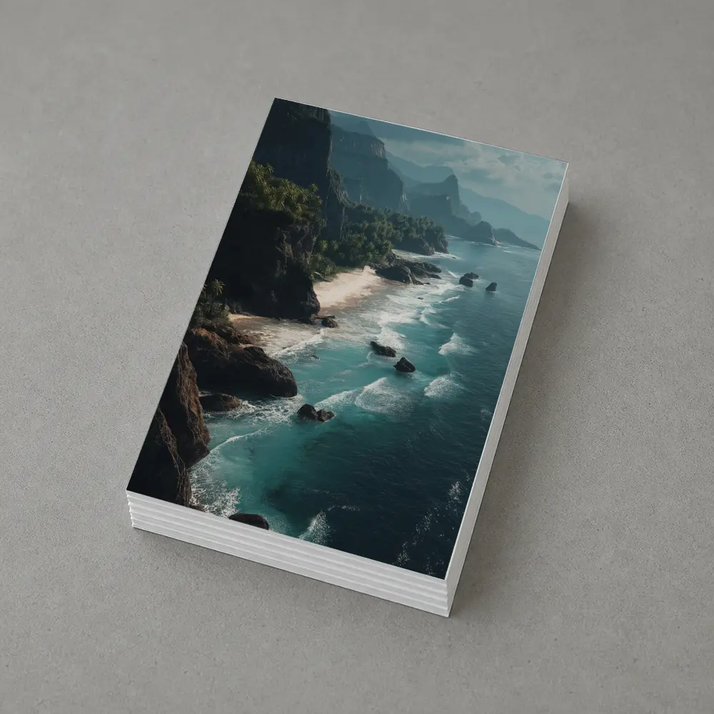 Aerial Coastal Cliffs Turquoise Ocean Waves – Postcards