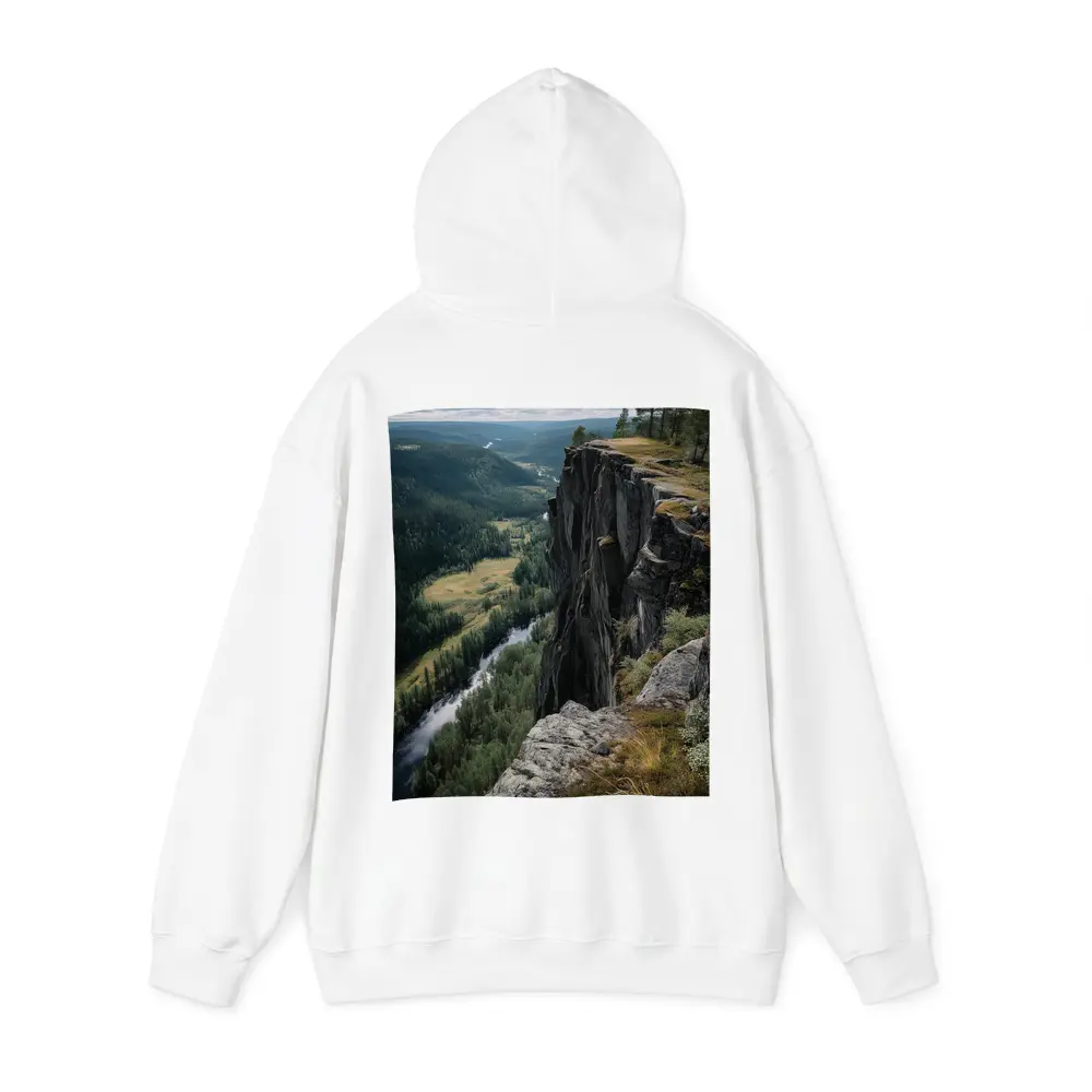 Rocky Cliff Overlooking Forest River Valley – Hoodies