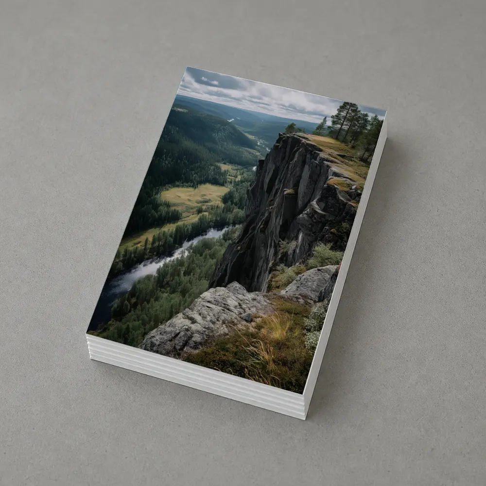 Rocky Cliff Overlooking Forest River Valley – Postcards