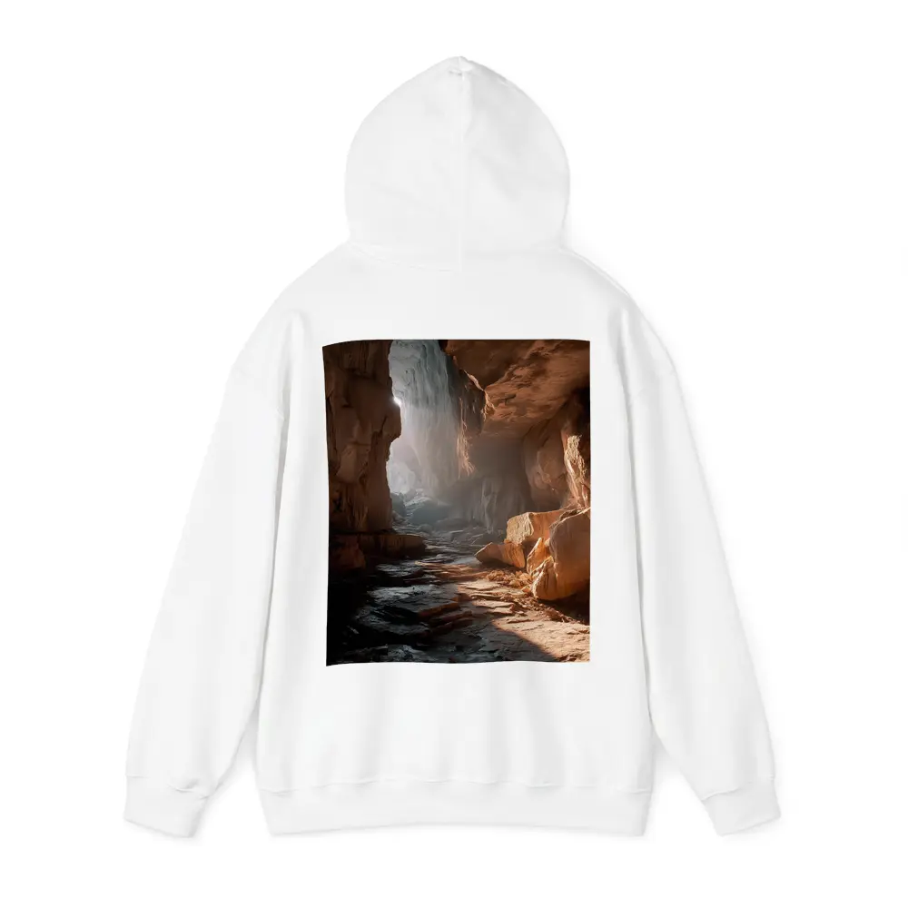 Ancient Cave Interior Warm Light Rays – Hoodies