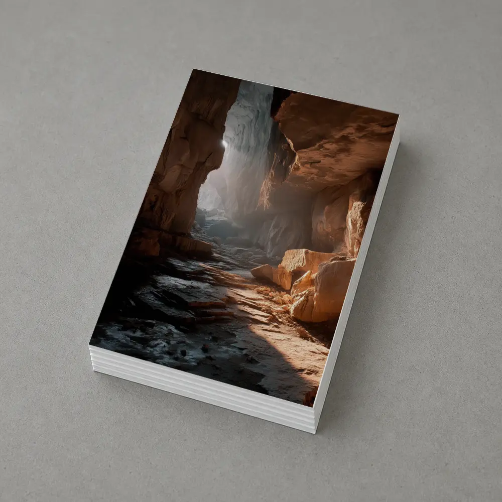 Ancient Cave Interior Warm Light Rays – Postcards