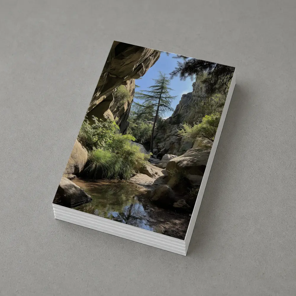 Rocky Canyon Creek With Tall Pine Tree – Postcards
